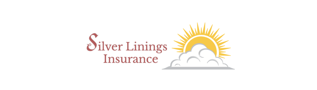 Logo of Silver Linings Insurance featuring a stylized sun peeking through clouds, symbolizing hope and support.