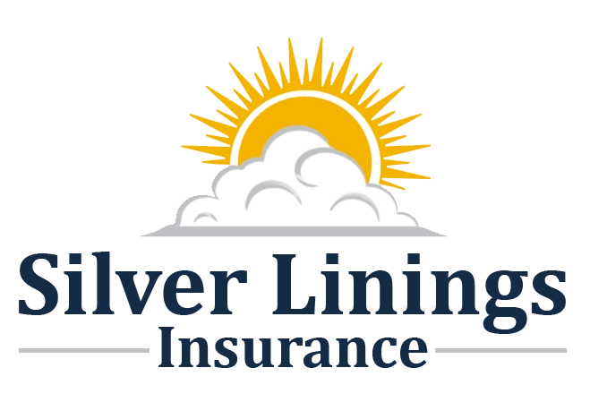Logo of Silver Linings Insurance featuring a sun with rays emerging from behind a cloud.